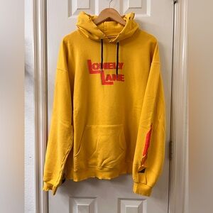Connor Franta Common Culture Lonely Lane Distressed Yellow Graphic Hoodie